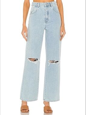 ROLLA'S Light Blue Wide-Leg Distressed Jeans